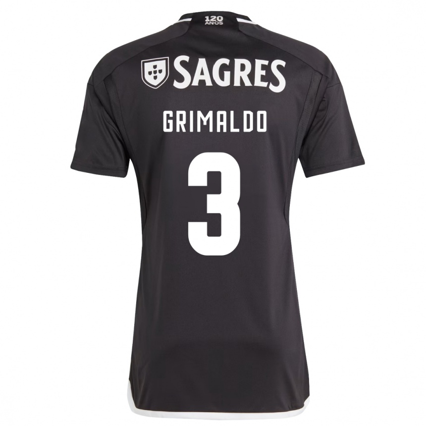 Vaikiškas Alejandro Grimaldo #3 Juoda Išvykos Marškinėliai 2023/24 T-Shirt