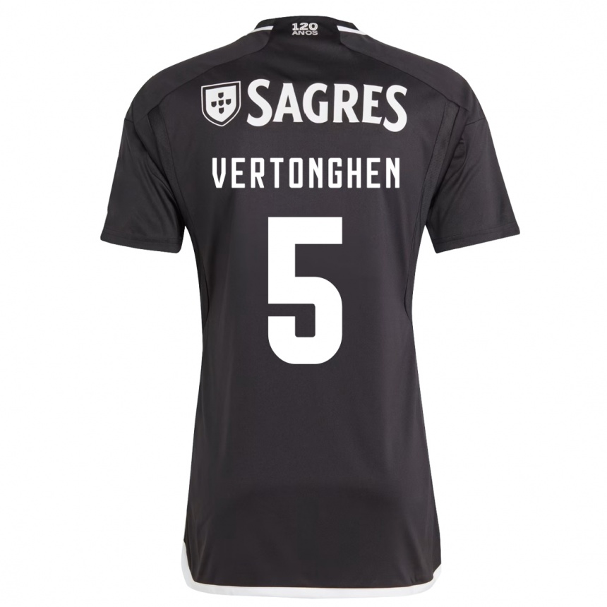 Vaikiškas Jan Vertonghen #5 Juoda Išvykos Marškinėliai 2023/24 T-Shirt