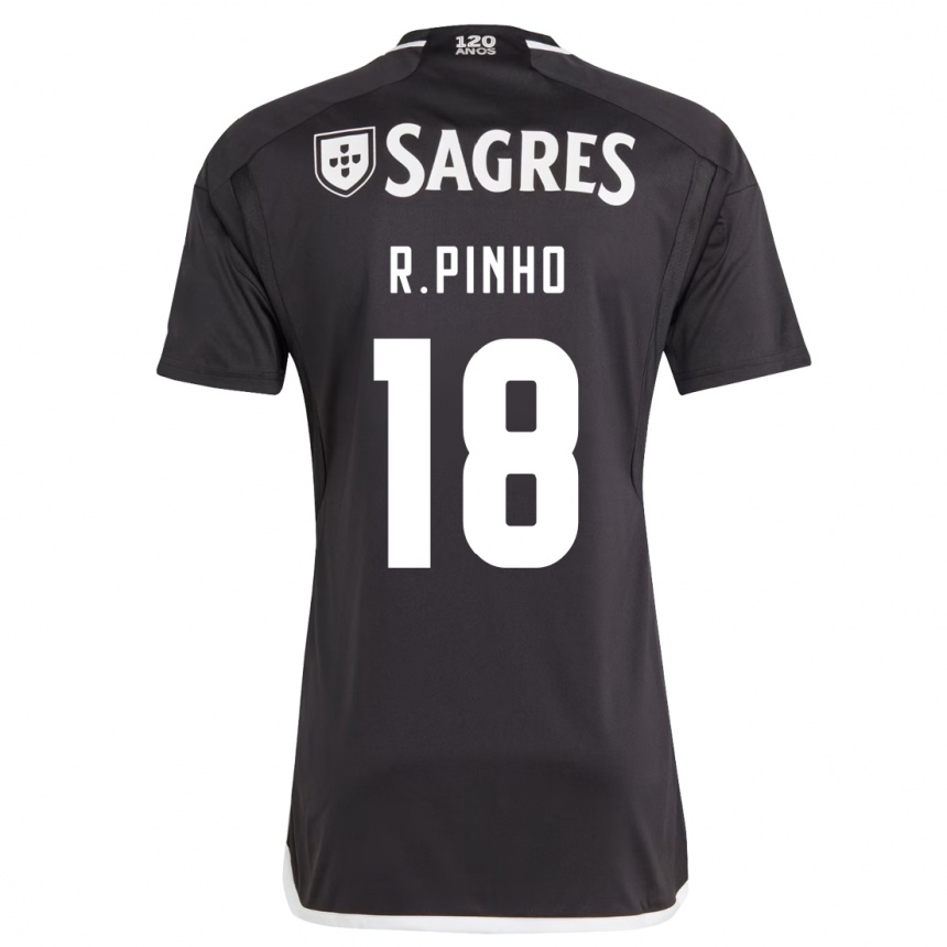 Vaikiškas Rodrigo Pinho #18 Juoda Išvykos Marškinėliai 2023/24 T-Shirt