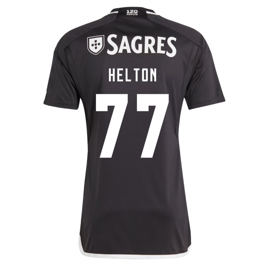 Vaikiškas Helton Leite #77 Juoda Išvykos Marškinėliai 2023/24 T-Shirt