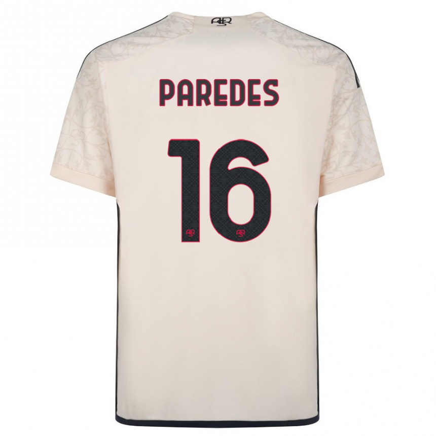 Vaikiškas Leandro Paredes #16 Beveik Baltas Išvykos Marškinėliai 2023/24 T-Shirt