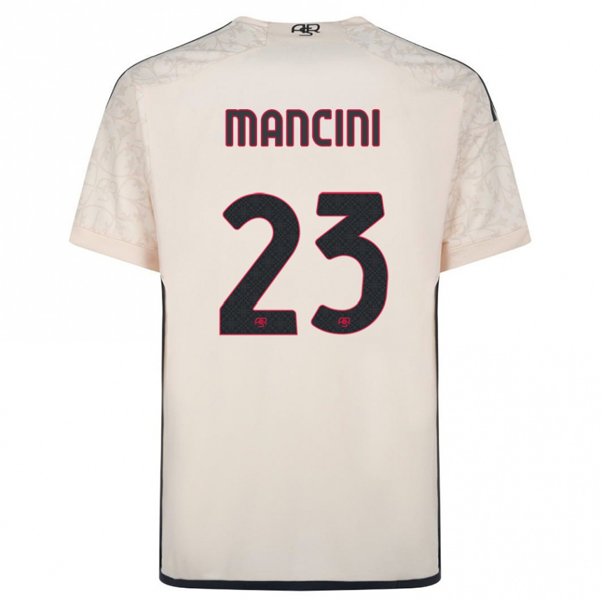 Vaikiškas Gianluca Mancini #23 Beveik Baltas Išvykos Marškinėliai 2023/24 T-Shirt