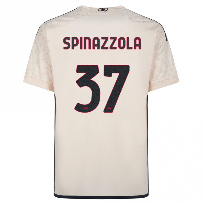 Vaikiškas Leonardo Spinazzola #37 Beveik Baltas Išvykos Marškinėliai 2023/24 T-Shirt