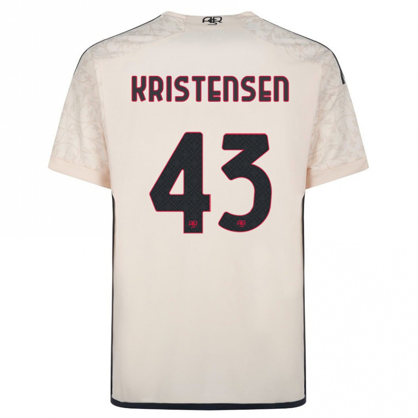 Vaikiškas Rasmus Kristensen #43 Beveik Baltas Išvykos Marškinėliai 2023/24 T-Shirt