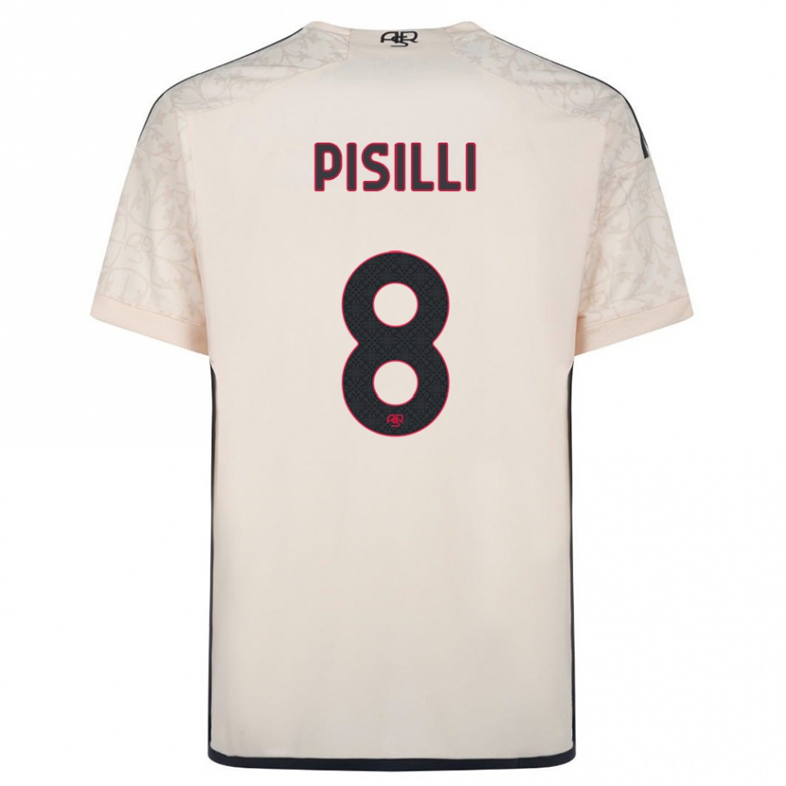 Vaikiškas Niccolò Pisilli #8 Beveik Baltas Išvykos Marškinėliai 2023/24 T-Shirt