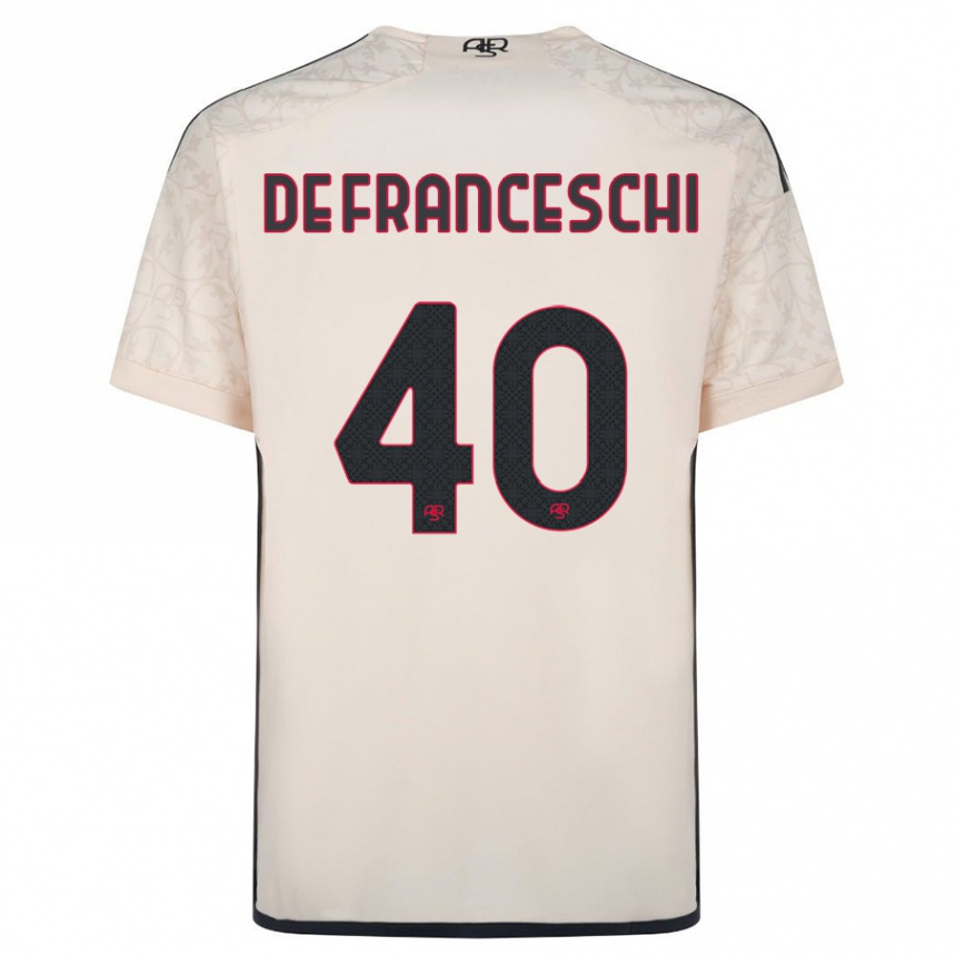 Vaikiškas Leonardo De Franceschi #40 Beveik Baltas Išvykos Marškinėliai 2023/24 T-Shirt