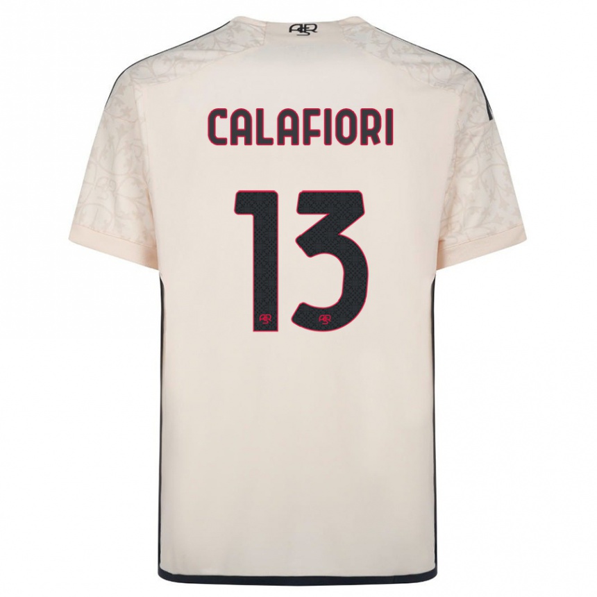 Vaikiškas Riccardo Calafiori #13 Beveik Baltas Išvykos Marškinėliai 2023/24 T-Shirt