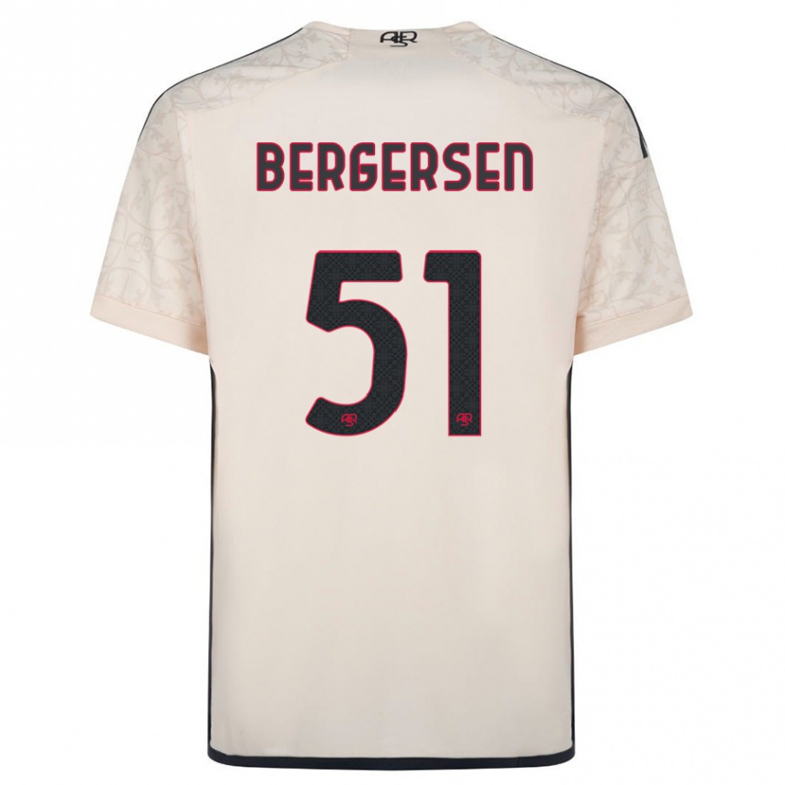 Vaikiškas Mina Bergersen #51 Beveik Baltas Išvykos Marškinėliai 2023/24 T-Shirt