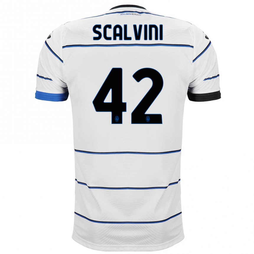 Vaikiškas Giorgio Scalvini #42 Baltas Išvykos Marškinėliai 2023/24 T-Shirt