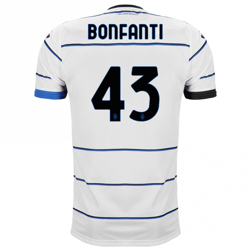 Vaikiškas Giovanni Bonfanti #43 Baltas Išvykos Marškinėliai 2023/24 T-Shirt