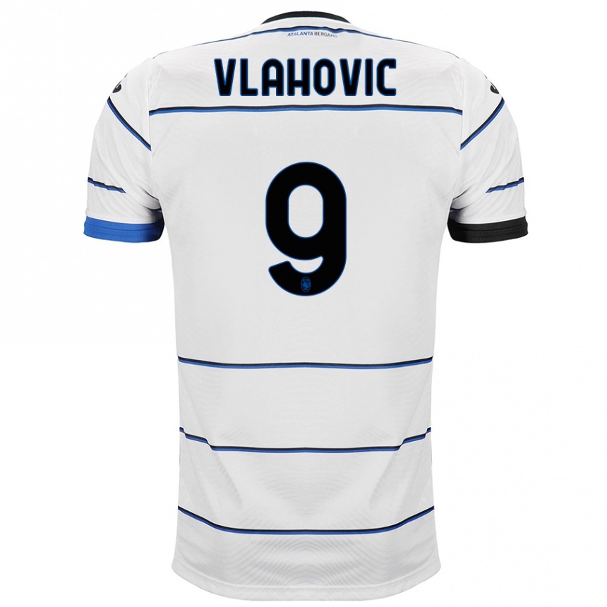 Vaikiškas Vanja Vlahovic #9 Baltas Išvykos Marškinėliai 2023/24 T-Shirt