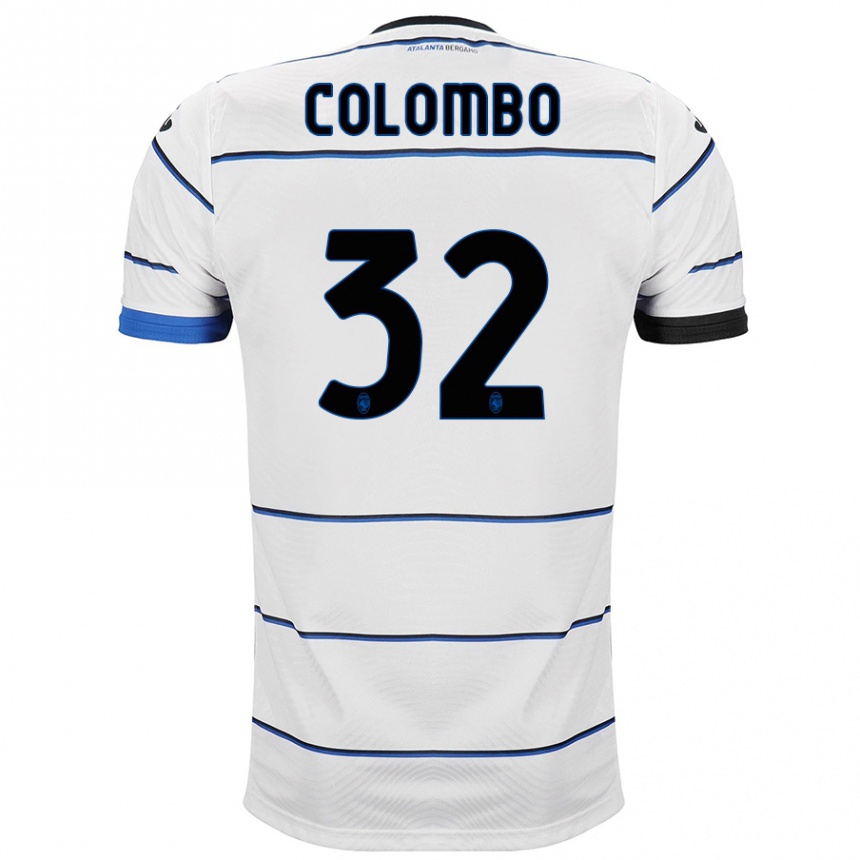 Vaikiškas Matteo Colombo #32 Baltas Išvykos Marškinėliai 2023/24 T-Shirt