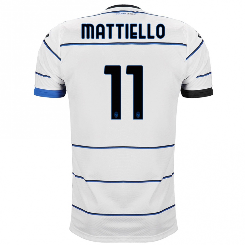 Vaikiškas Federico Mattiello #11 Baltas Išvykos Marškinėliai 2023/24 T-Shirt