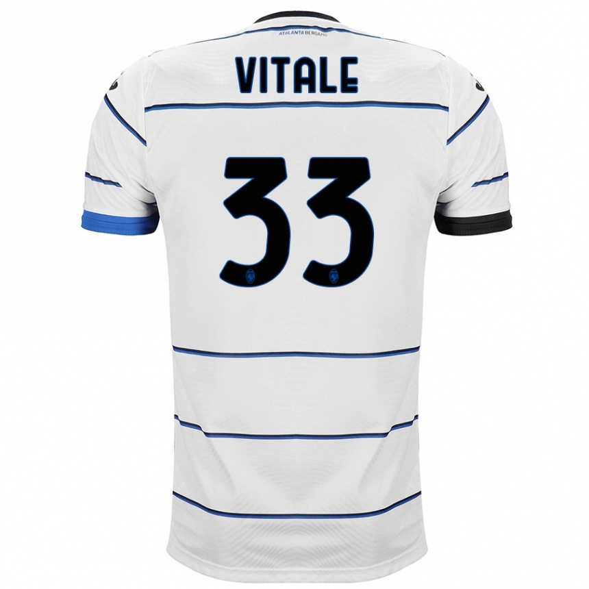 Vaikiškas Francesca Vitale #33 Baltas Išvykos Marškinėliai 2023/24 T-Shirt