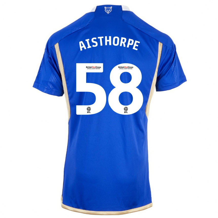 Vyrai Bailey Aisthorpe #58 Karališkai Mėlyna Namų Marškinėliai 2023/24 T-Shirt