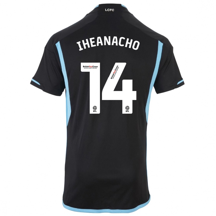 Vyrai Kelechi Iheanacho #14 Juoda Išvykos Marškinėliai 2023/24 T-Shirt