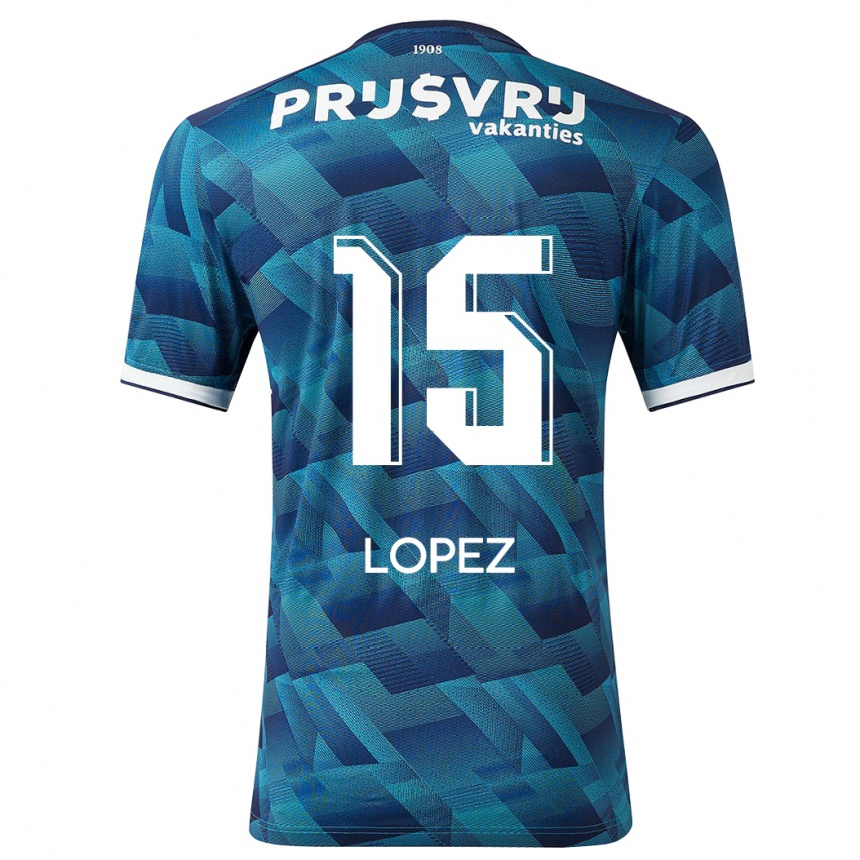 Vyrai Marcos López #15 Mėlyna Išvykos Marškinėliai 2023/24 T-Shirt