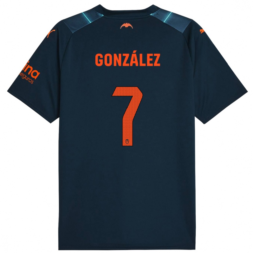 Vyrai Hugo González #7 Jūrų Mėlyna Išvykos Marškinėliai 2023/24 T-Shirt