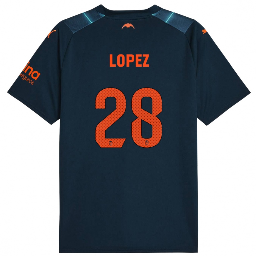 Vyrai Saray Lopez #28 Jūrų Mėlyna Išvykos Marškinėliai 2023/24 T-Shirt