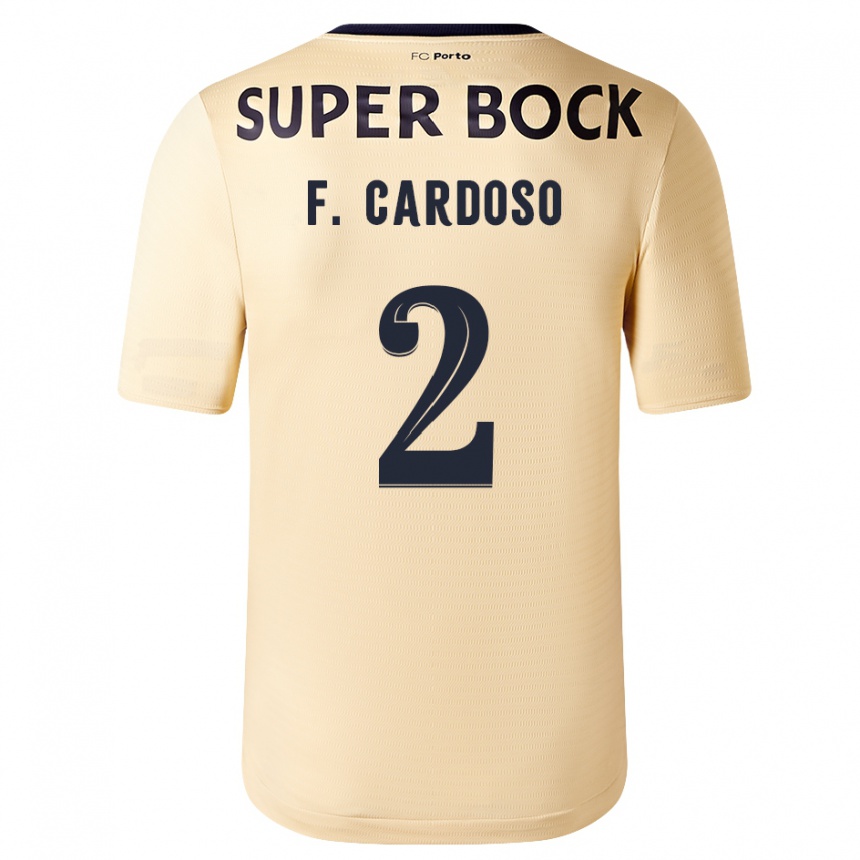 Vyrai Fábio Cardoso #2 Smėlio-Aukso Spalvos Išvykos Marškinėliai 2023/24 T-Shirt