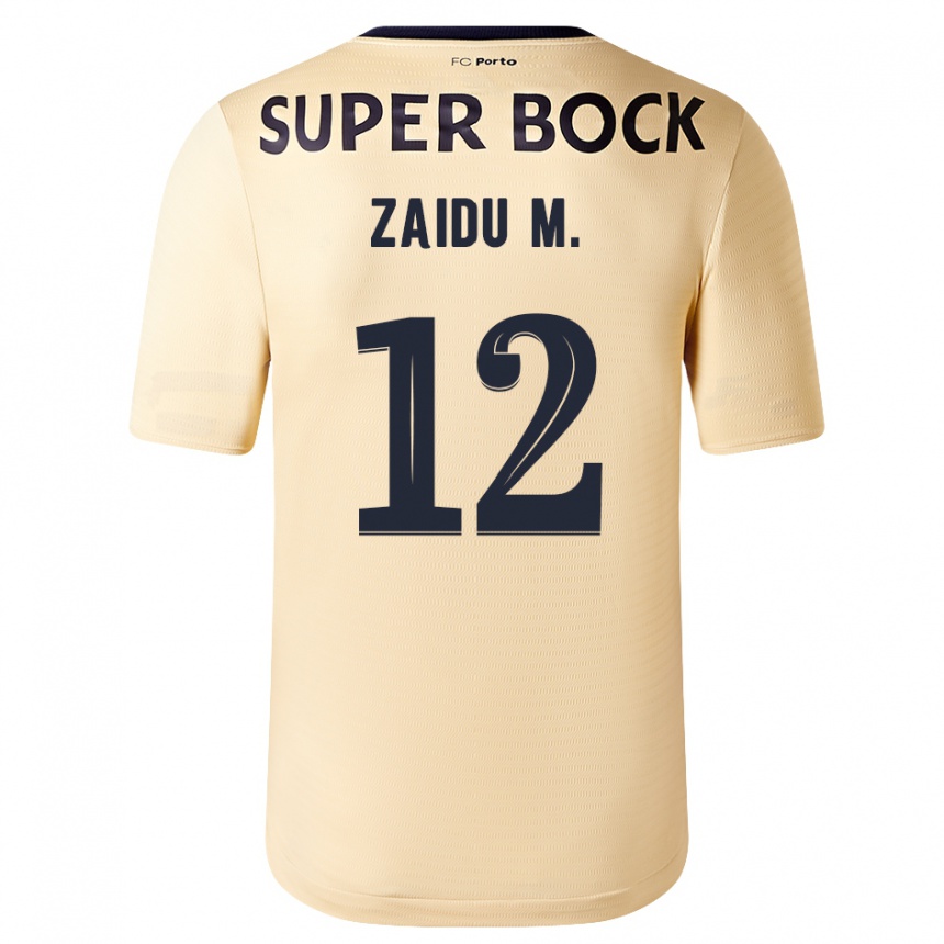 Vyrai Zaidu #12 Smėlio-Aukso Spalvos Išvykos Marškinėliai 2023/24 T-Shirt