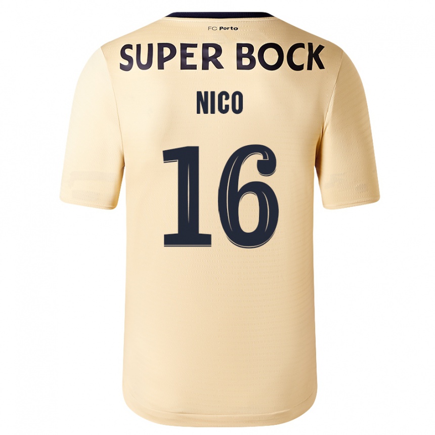 Vyrai Nico Gonzalez #16 Smėlio-Aukso Spalvos Išvykos Marškinėliai 2023/24 T-Shirt