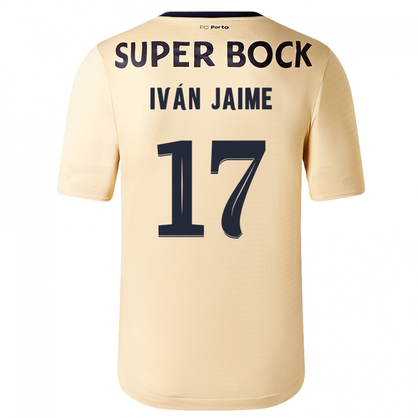 Vyrai Iván Jaime #17 Smėlio-Aukso Spalvos Išvykos Marškinėliai 2023/24 T-Shirt