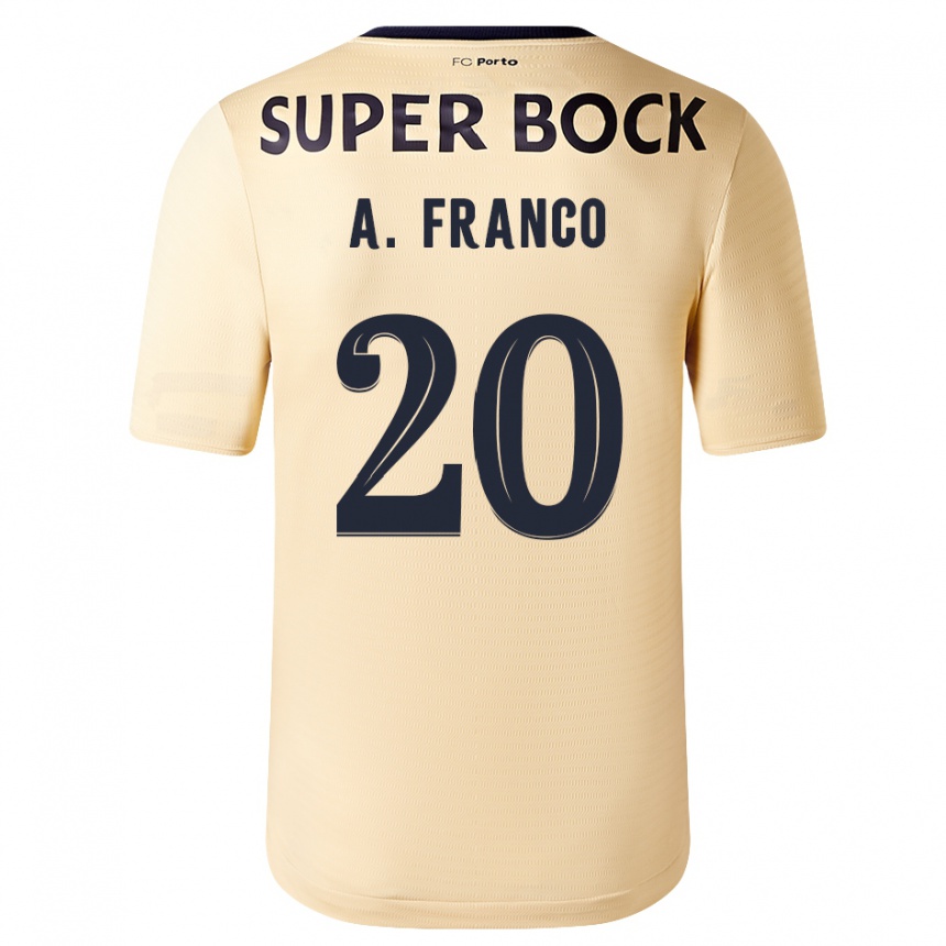 Vyrai André Franco #20 Smėlio-Aukso Spalvos Išvykos Marškinėliai 2023/24 T-Shirt