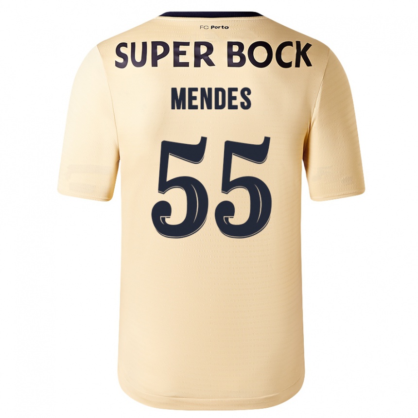 Vyrai João Mendes #55 Smėlio-Aukso Spalvos Išvykos Marškinėliai 2023/24 T-Shirt