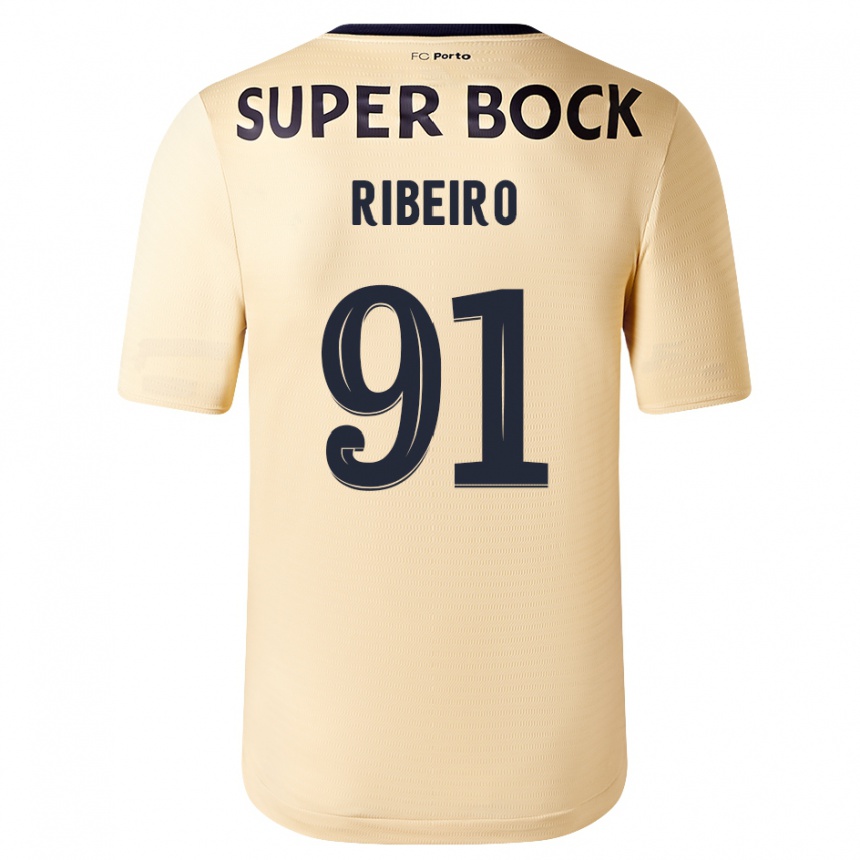 Vyrai Gonçalo Ribeiro #91 Smėlio-Aukso Spalvos Išvykos Marškinėliai 2023/24 T-Shirt