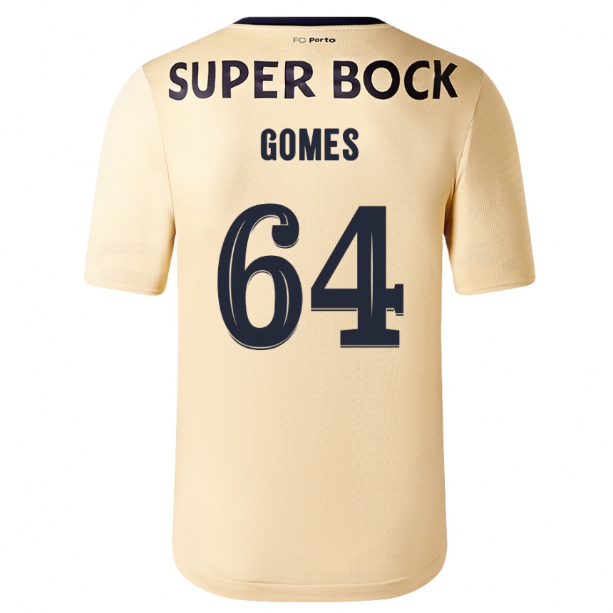 Vyrai Luís Gomes #64 Smėlio-Aukso Spalvos Išvykos Marškinėliai 2023/24 T-Shirt