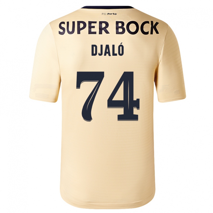 Vyrai Ussumane Djaló #74 Smėlio-Aukso Spalvos Išvykos Marškinėliai 2023/24 T-Shirt