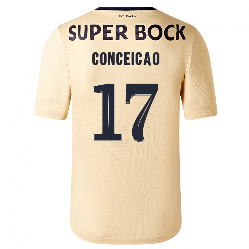 Vyrai Rodrigo Conceicao #17 Smėlio-Aukso Spalvos Išvykos Marškinėliai 2023/24 T-Shirt