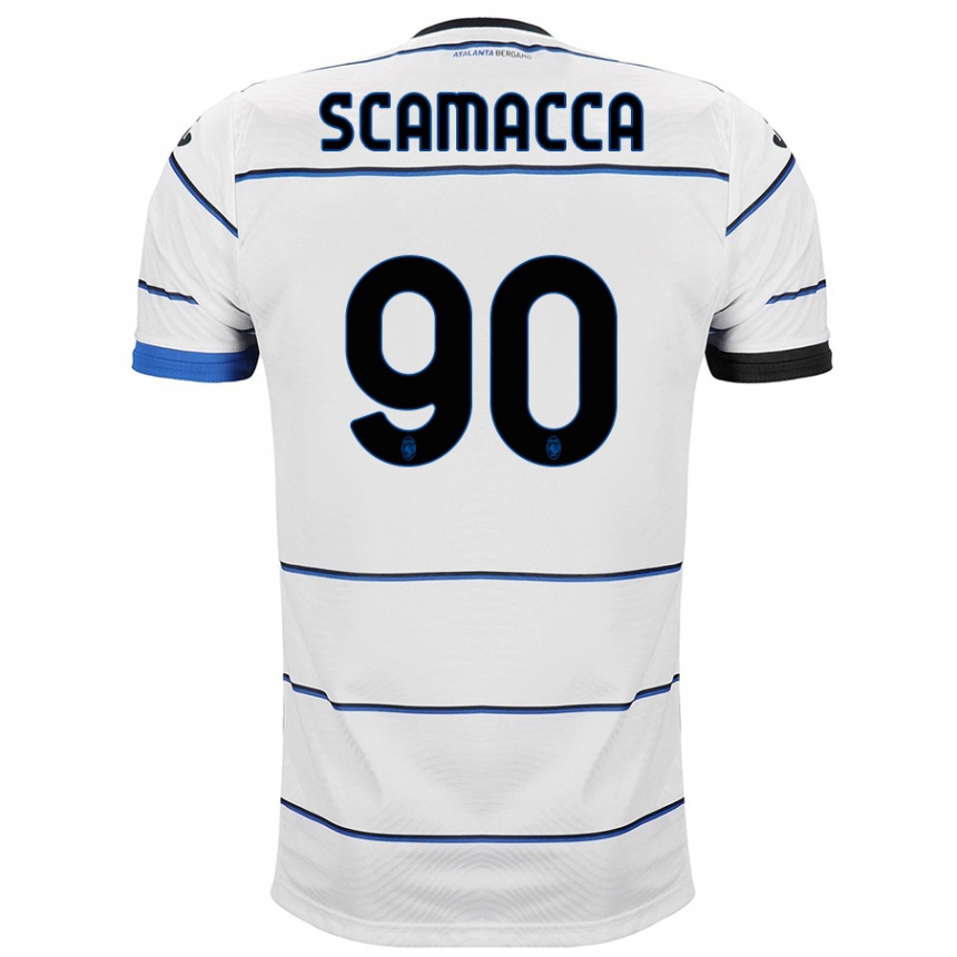 Vyrai Gianluca Scamacca #90 Baltas Išvykos Marškinėliai 2023/24 T-Shirt