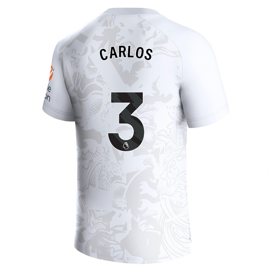 Moteriškas Diego Carlos #3 Baltas Išvykos Marškinėliai 2023/24 T-Shirt