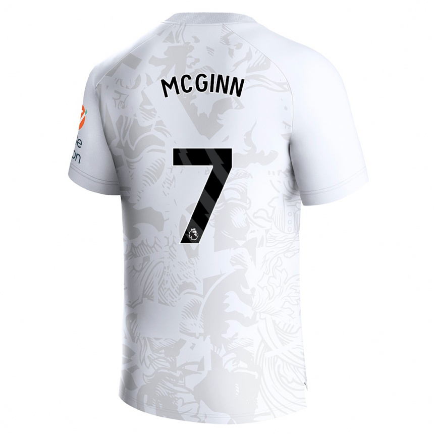 Moteriškas John Mcginn #7 Baltas Išvykos Marškinėliai 2023/24 T-Shirt