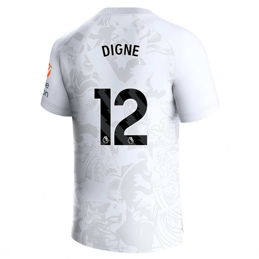 Moteriškas Lucas Digne #12 Baltas Išvykos Marškinėliai 2023/24 T-Shirt