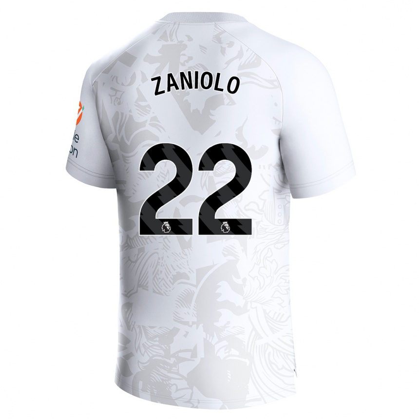 Moteriškas Nicolò Zaniolo #22 Baltas Išvykos Marškinėliai 2023/24 T-Shirt