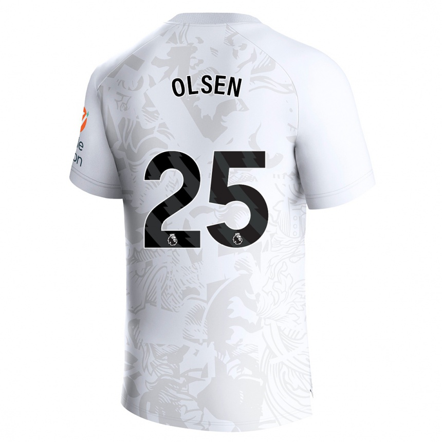 Moteriškas Robin Olsen #25 Baltas Išvykos Marškinėliai 2023/24 T-Shirt