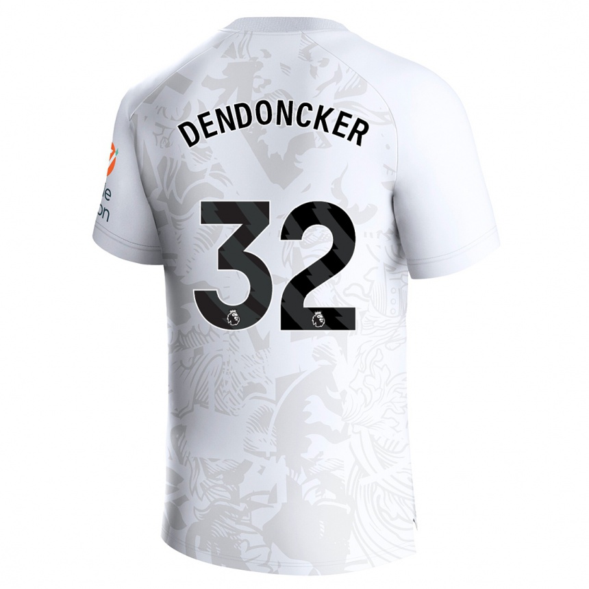 Moteriškas Leander Dendoncker #32 Baltas Išvykos Marškinėliai 2023/24 T-Shirt