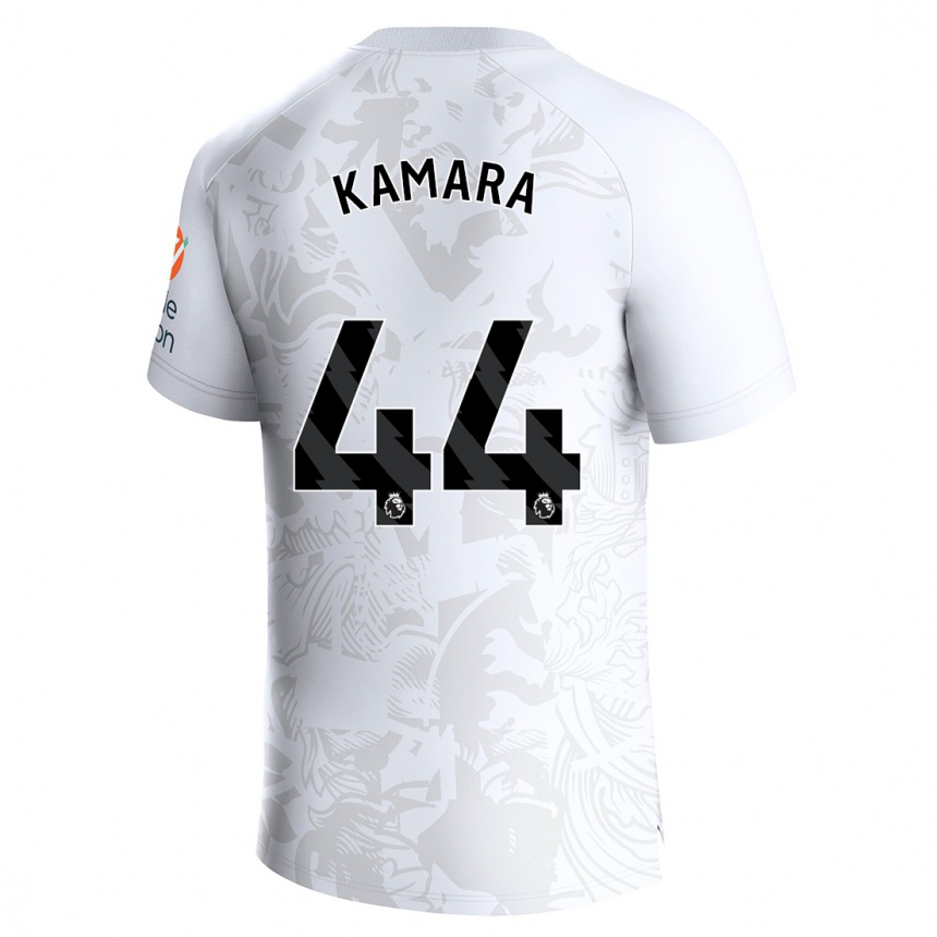 Moteriškas Boubacar Kamara #44 Baltas Išvykos Marškinėliai 2023/24 T-Shirt