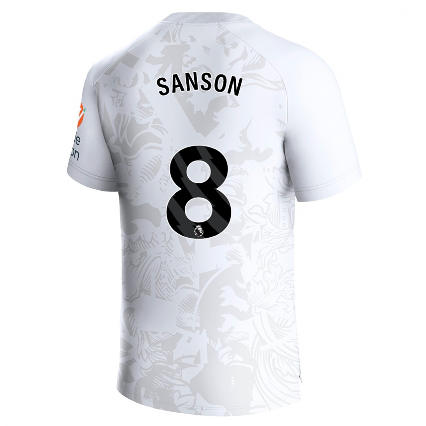 Moteriškas Morgan Sanson #8 Baltas Išvykos Marškinėliai 2023/24 T-Shirt