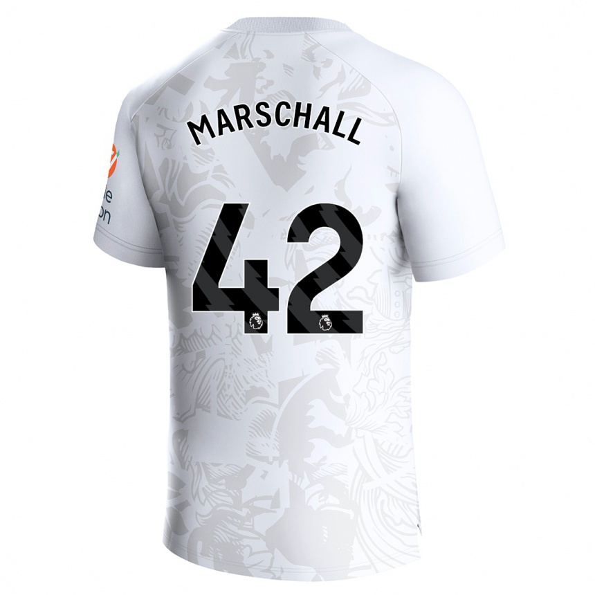 Moteriškas Filip Marschall #42 Baltas Išvykos Marškinėliai 2023/24 T-Shirt