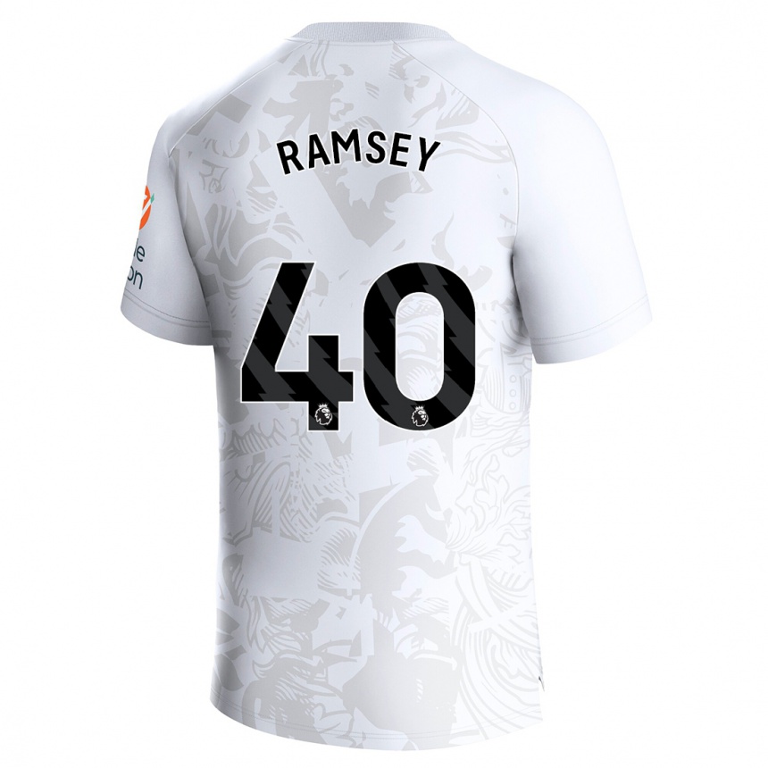 Moteriškas Aaron Ramsey #40 Baltas Išvykos Marškinėliai 2023/24 T-Shirt