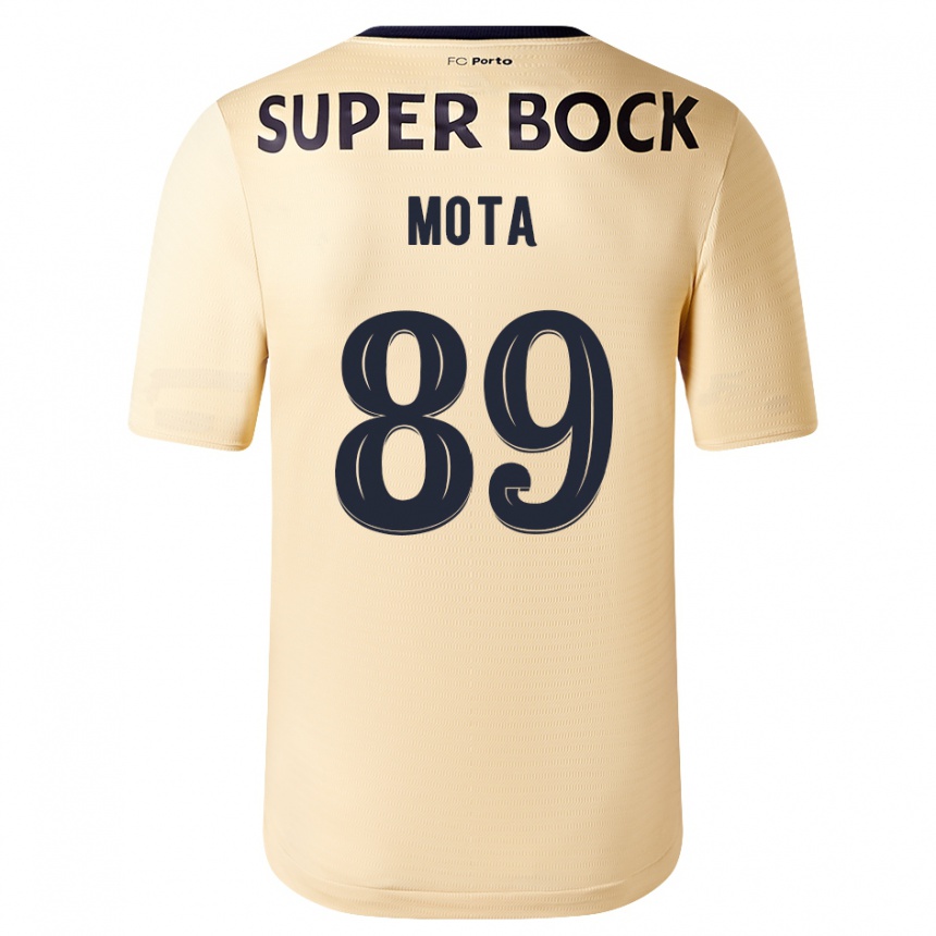 Moteriškas Luís Mota #89 Smėlio-Aukso Spalvos Išvykos Marškinėliai 2023/24 T-Shirt