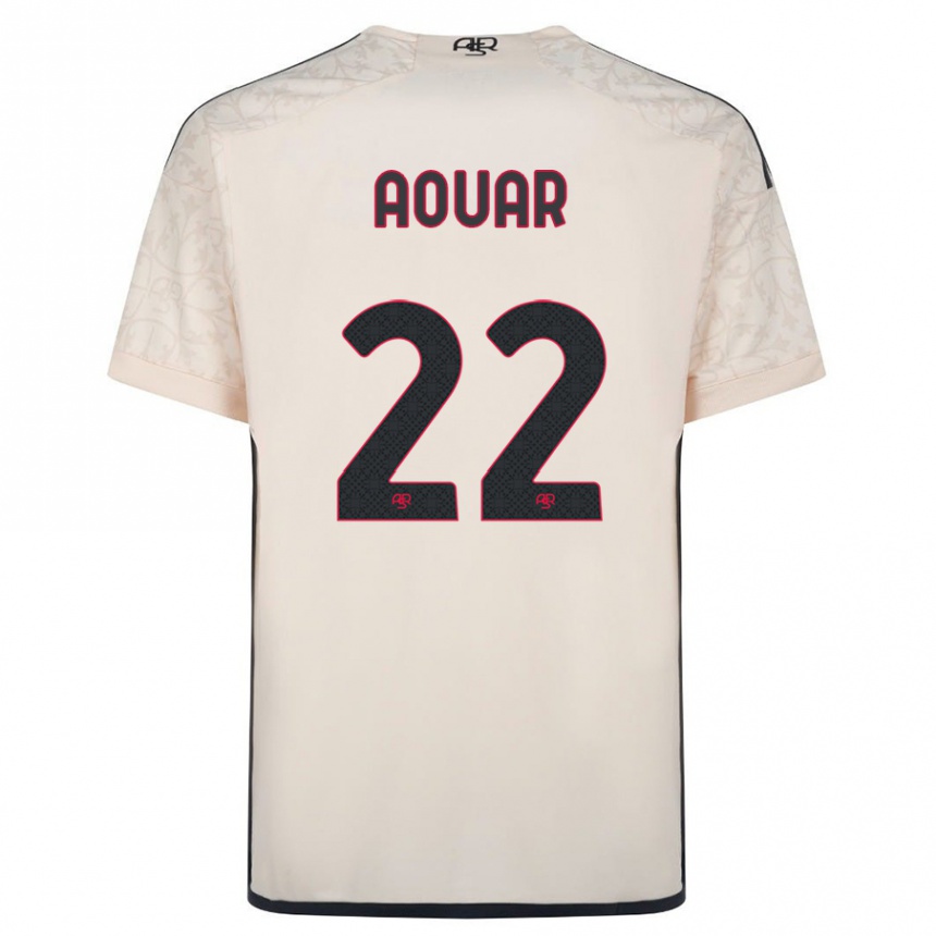 Moteriškas Houssem Aouar #22 Beveik Baltas Išvykos Marškinėliai 2023/24 T-Shirt