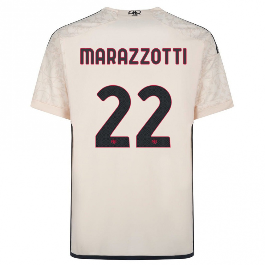 Moteriškas Fabrizio Marazzotti #22 Beveik Baltas Išvykos Marškinėliai 2023/24 T-Shirt