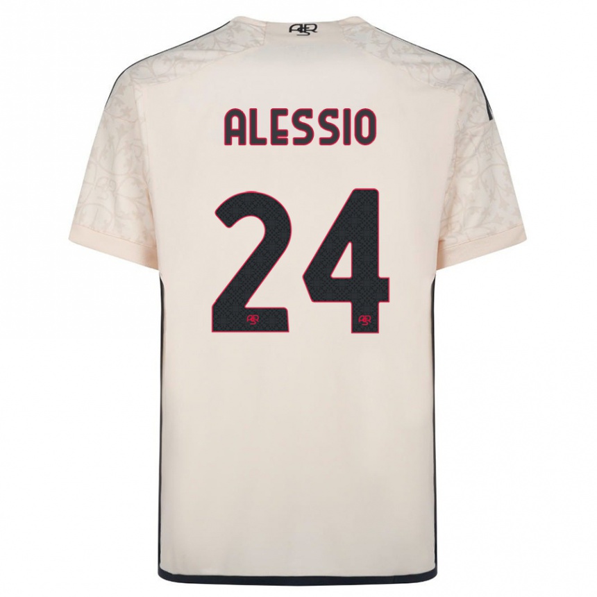 Moteriškas Filippo Alessio #24 Beveik Baltas Išvykos Marškinėliai 2023/24 T-Shirt