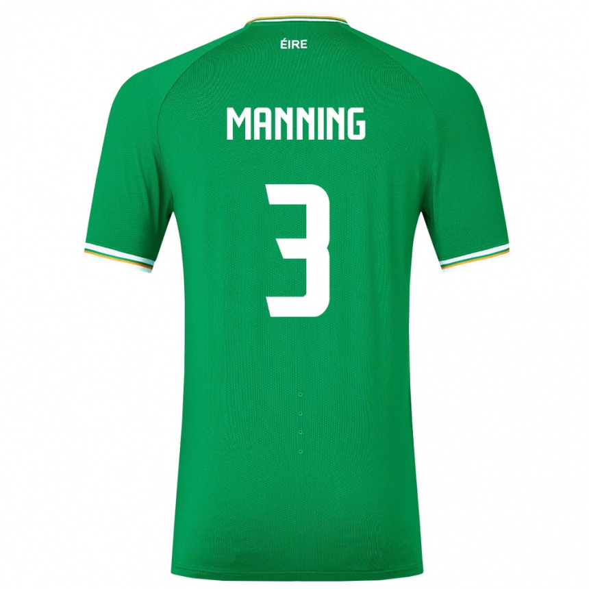 Vaikiškas Airijos Sala Ryan Manning #3 Žalias Namų Marškinėliai 24-26 T-Shirt