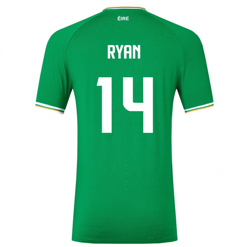 Vaikiškas Airijos Sala John Ryan #14 Žalias Namų Marškinėliai 24-26 T-Shirt